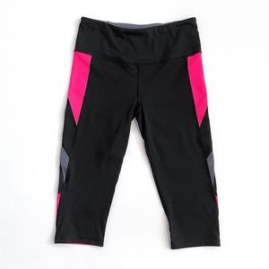 Victoria's Secret VSX Sport Knockout Crop Legging Black/Pink/Grey Size S/P